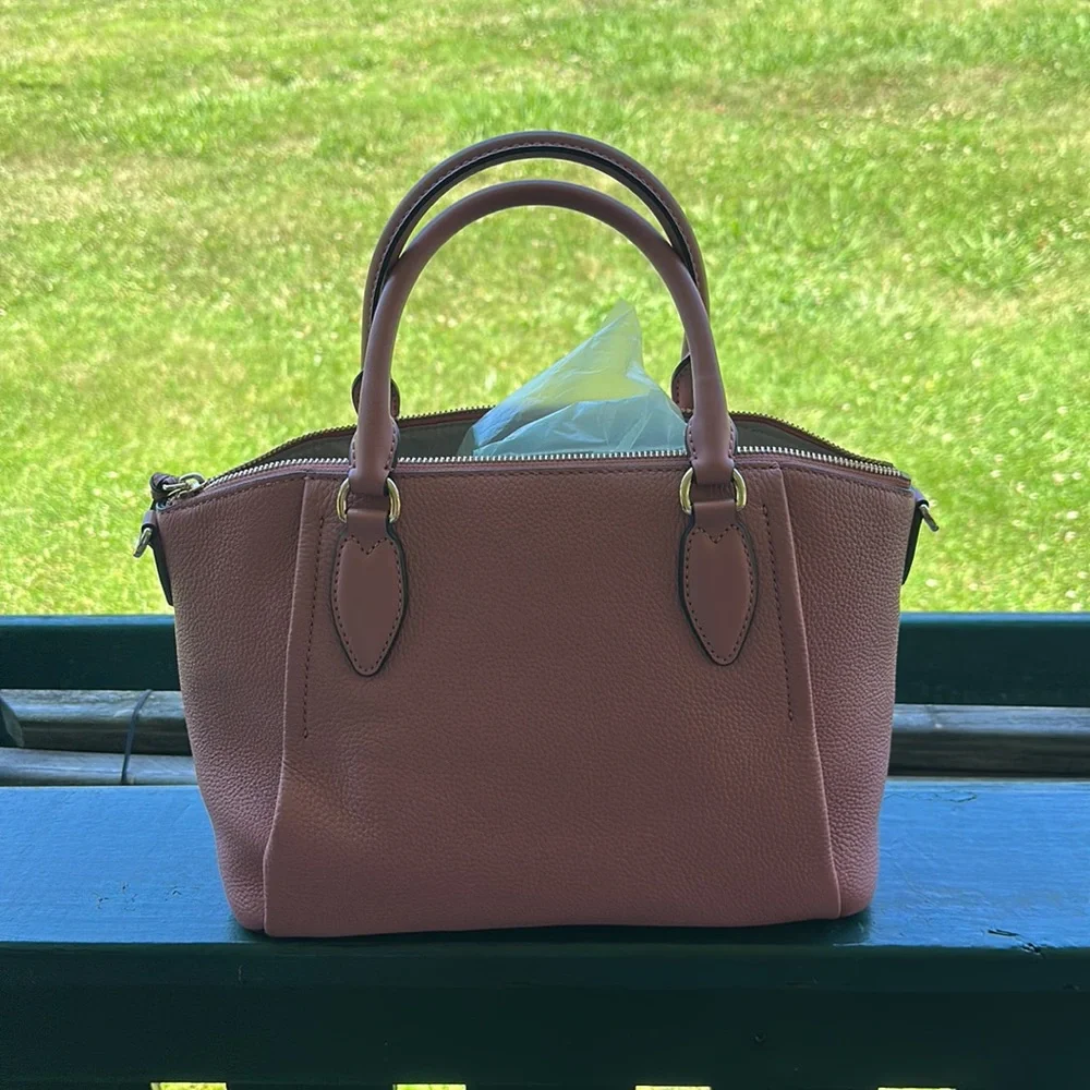New with tags Michael Kors medium Sienna leather satchel in color Rose. - Picture 2 of 6